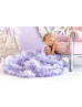 Lavender Beaded Satin Tulle Ruffled Flower Girl Dress